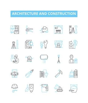 Architecture and construction vector line icons set. Architecture, Construction Stock Illustration