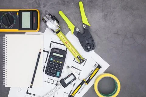Architecture and diy tools and equipment Stock Photos