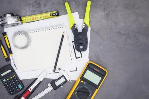 Architecture and diy tools and equipment Stock Photos