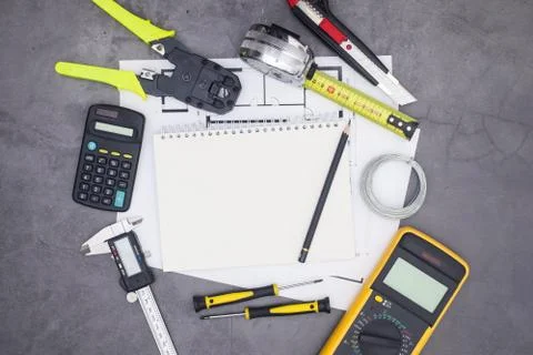 Architecture and diy tools and equipment Stock Photos