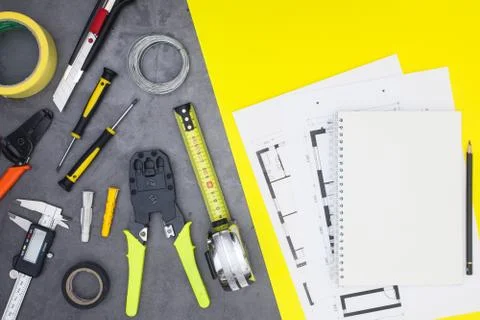 Architecture and diy tools and equipment Stock Photos