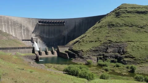 Architecture and function of Katse hydro dam in Lesotho, Africa Video stock 235903726