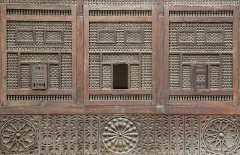 Architecture and Islamic monuments window in old Cairo 13 Stock Photos