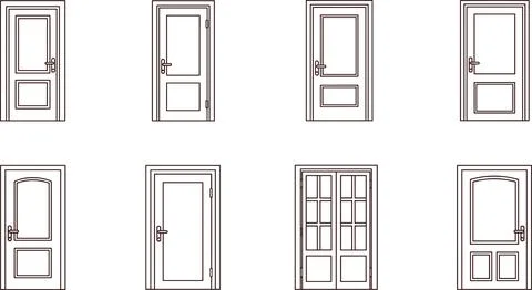 Architecture and Smart Home Construction Icon Set, Flat Line Vector Illustr.. Stock Illustration