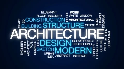 Architecture animated word cloud, text d... | Stock Video | Pond5