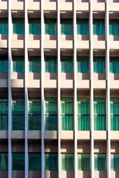 Architecture background of apartment or Condominium building window with li.. Stock Photos