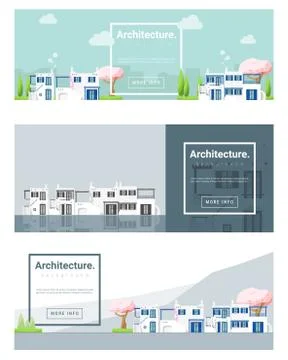 Architecture background Cityscape banner Stock Illustration