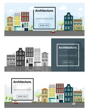 Architecture background Cityscape banner Stock Illustration