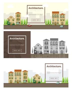 Architecture background Cityscape banner Stock Illustration