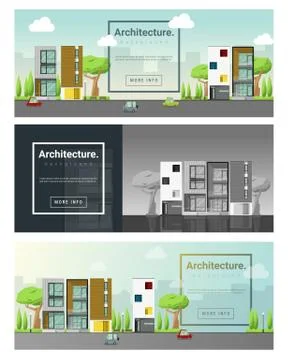 Architecture background Cityscape banner Stock Illustration