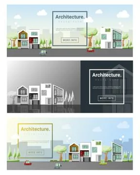 Architecture background Cityscape banner Stock Illustration