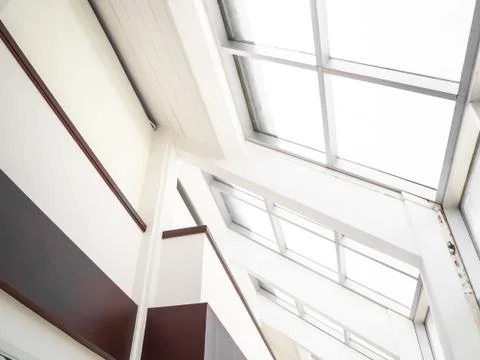 Architecture background photo, internal structure of glass roof Foto stock