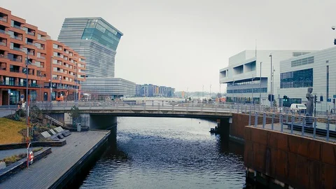 Architecture in Barcode at Oslo, Norway Stock Footage 124743206