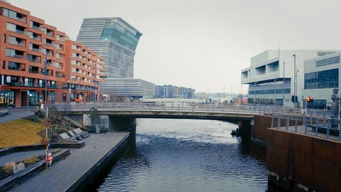 Architecture in Barcode at Oslo, Norway Stock Footage 124743311