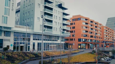Architecture in Barcode at Oslo, Norway Stock Footage 124743348
