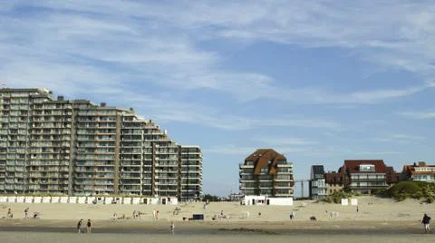 Architecture at the Belgian seaside.  Stock Photos