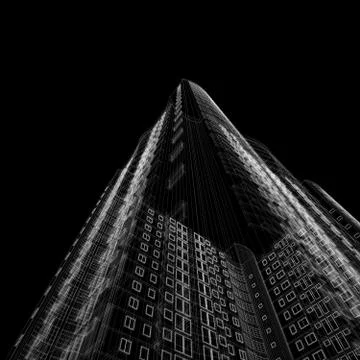 Architecture blueprint 3d rendering Stock Illustration