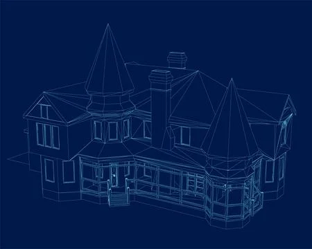 Architecture blueprint - house draw plans vector illustration Ilustración de archivo