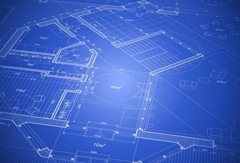 Architecture blueprint - house plan Stock Illustration