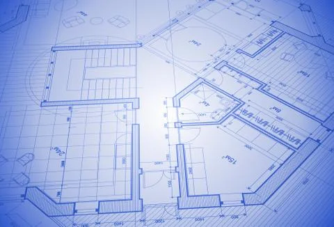Architecture blueprint - house plan Stock Illustration
