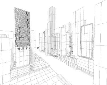 Architecture blueprint Stock Illustration