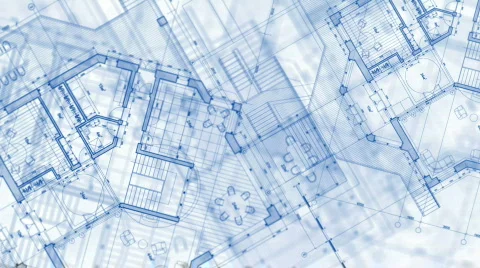 Architecture blueprint plan Stock Footage 661457