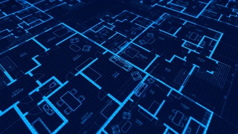 Architecture blueprint. Seamlessly loopable. Stock Footage 98407572