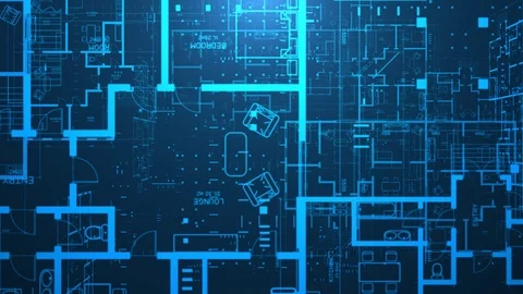 Architecture blueprint. Seamlessly loopable. Stock Footage 116387157