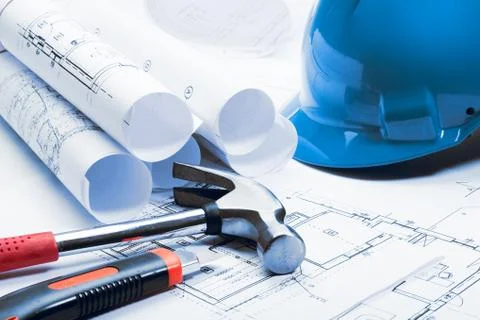 Architecture blueprints Stock Photos
