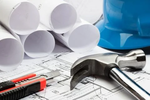 Architecture blueprints Stock Photos