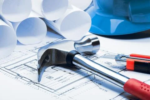 Architecture blueprints Stock Photos