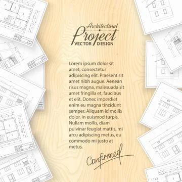 Architecture bluerints. Illustrazione stock