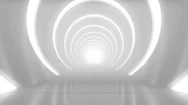 Architecture Bright Tunnel With The Camera Moving Forward. 3D Loop Animation. Stock Footage
