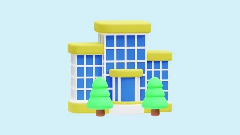 Architecture Building animated 3d icon. Stock Footage 289453800