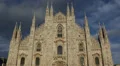 Architecture Building Iconic Milan Duomo Square Cathedral Church Italy Milano HD Footage