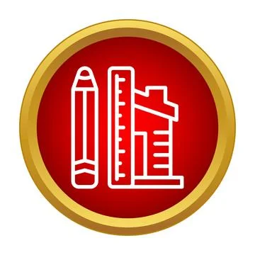 Architecture building planning and design flat icon Stock Illustration