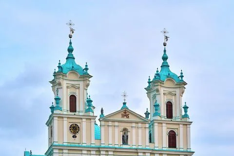Architecture of the Catholic temple Stock Photos