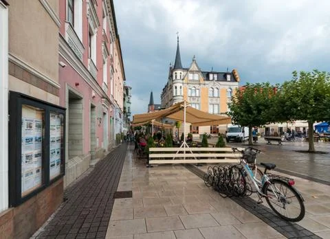 The architecture in the centre of Pszczyna Stock Photos