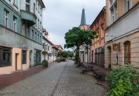 The architecture in the centre of Pszczyna Stock Photos