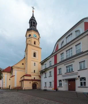 The architecture in the centre of Pszczyna Stock Photos