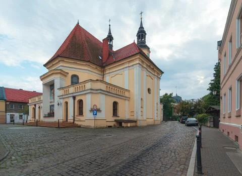 The architecture in the centre of Pszczyna Stock Photos