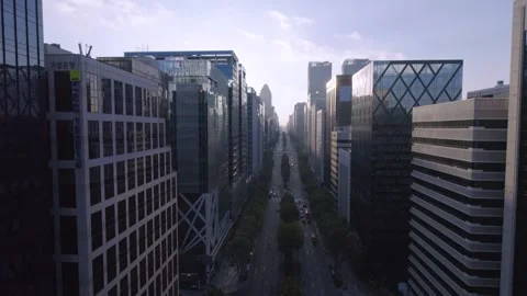 Architecture city view video using drone_Gangnamgu City Seoul Video stock 259854472