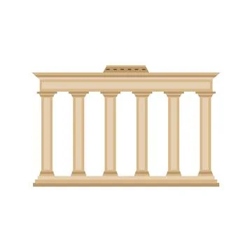 Architecture of classical stone ancient roman or greek building with columns. Ilustración de archivo