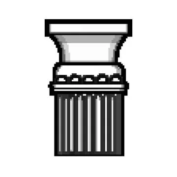 Architecture column ancient pixel art vector illustration Stock Illustration