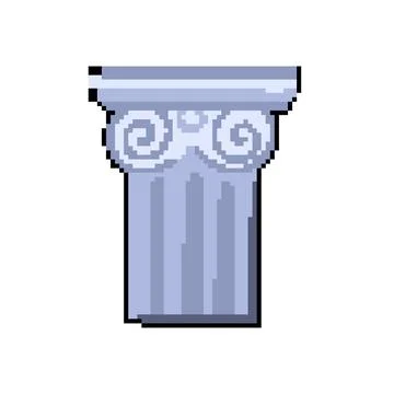 Architecture column ancient pixel art vector illustration Stock Illustration