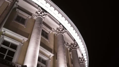 Architecture, columns, building, backlight, St. petersburg Stock Footage 131243261