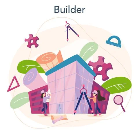 Architecture concept. Idea of building project and construction Ilustración de archivo