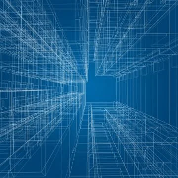 Architecture construction 3d rendering Stock Illustration