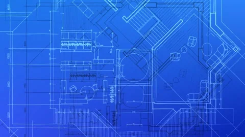 Architecture design: blueprint plan Stock Footage 263194768