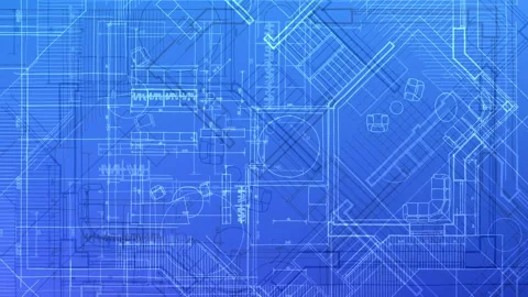 Architecture design: blueprint plan Stock Footage 263194894
